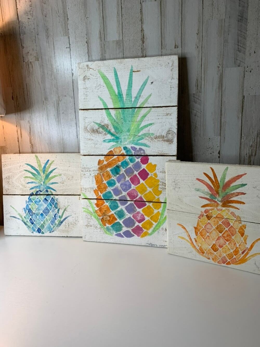 Bay Isle Home Wall Art Panels Set of 3 Pineapple Decor